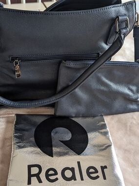 Realer navy Women’s Shoulder Bag with Pouch
